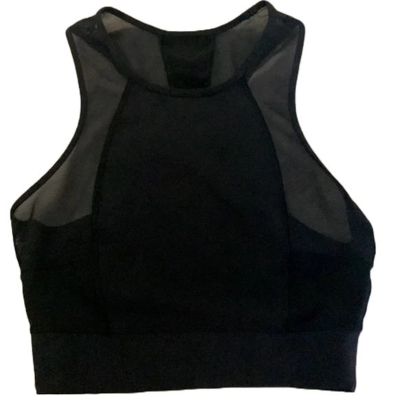 lululemon athletica Tops - LULULEMON BLACK MESH CROP TOP